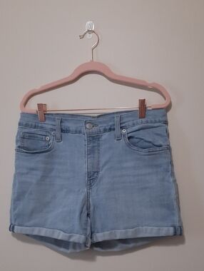 Levi's Light Blue Rolled Hem Denim Shorts